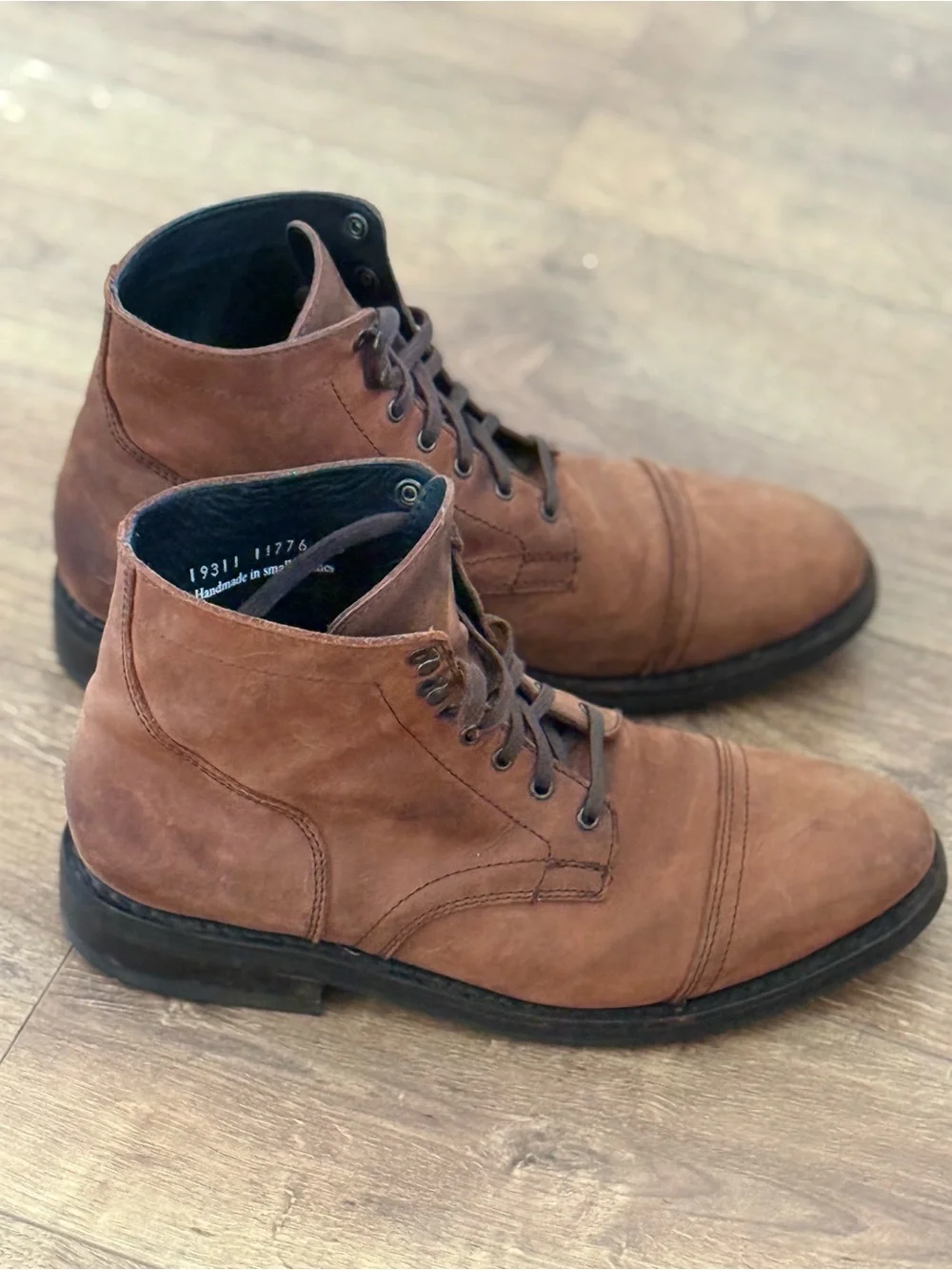 Thursday Captain Boots Men 10.5 Terracotta Brown Leather Cap Toe Lace Up